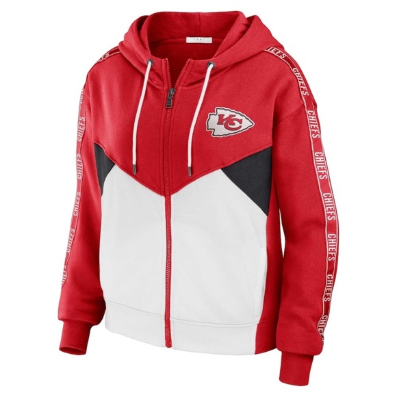 NEW Kansas City Chiefs WEAR by Erin Andrews Light Weight Crop Full-Zip Hoodie - Picture 3 of 3